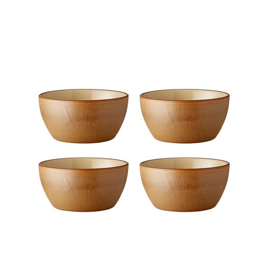 Bitz Wood 4-pak Skål, 12 cm, Sand