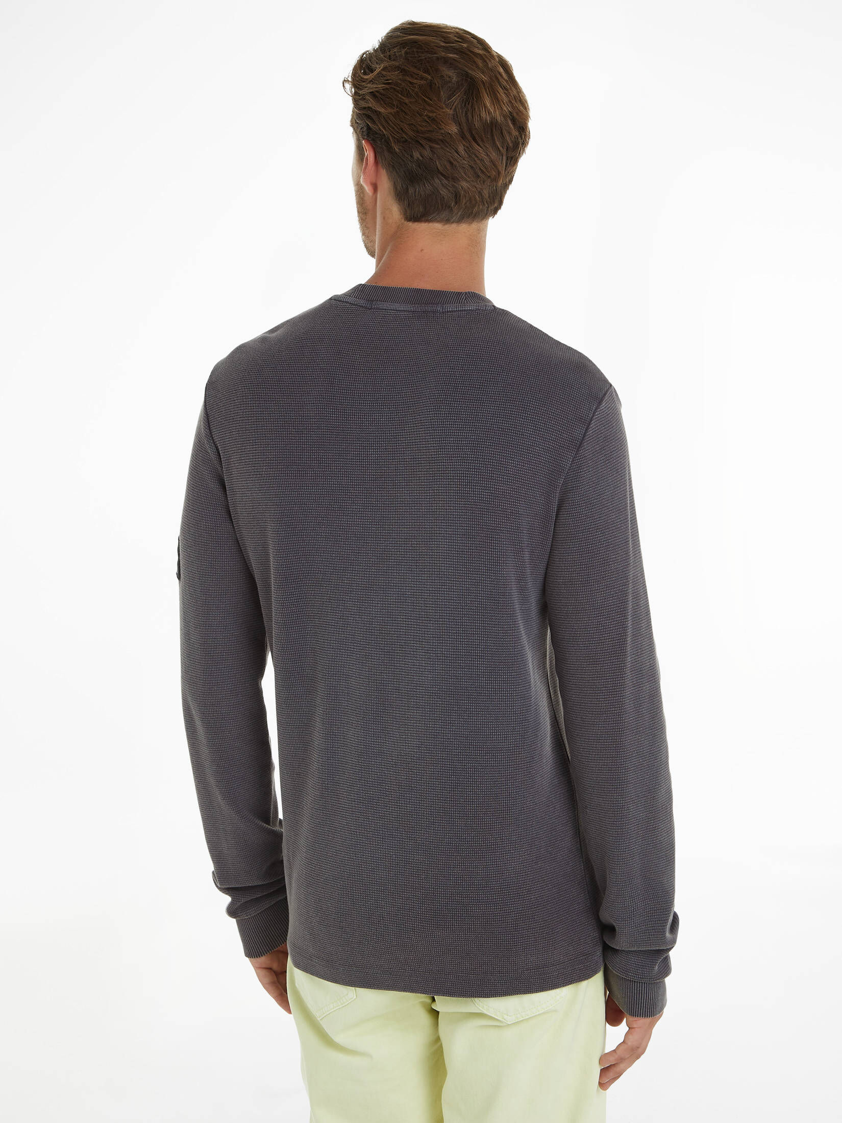 CALVIN KLEIN JEANS| Herren Langarmshirt WASHED BADGE WAFFLE LS TEE
