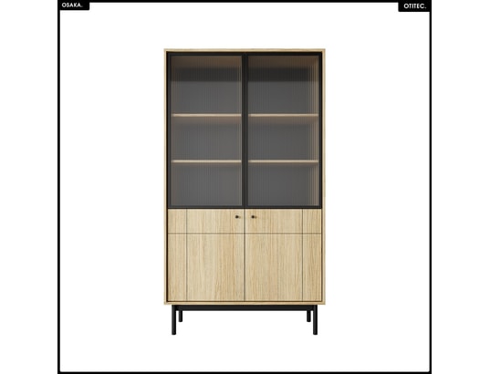 OTITEC - Vitrine Bibliothèque vitrée – l.104 x h.185 x p.39 cm – osaka - chên...