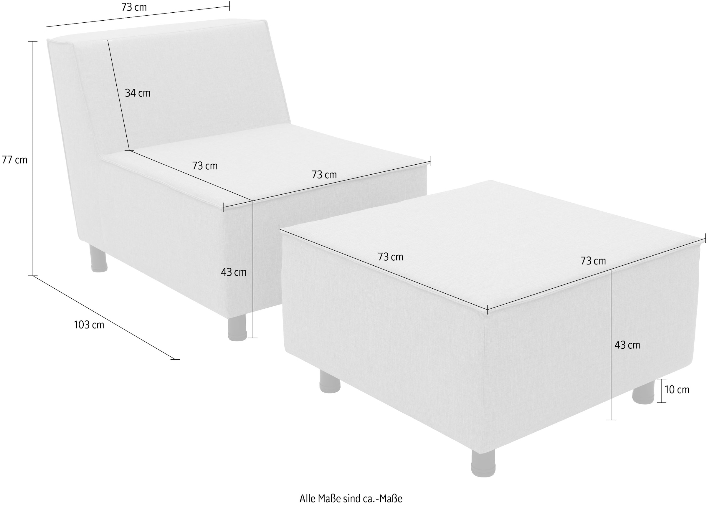 DOMO collection Sofaelement »Sonna, individuell zusammenstellbar« Einzelelemente für Terrasse, Garten und Balkon, speziell für Outdoor