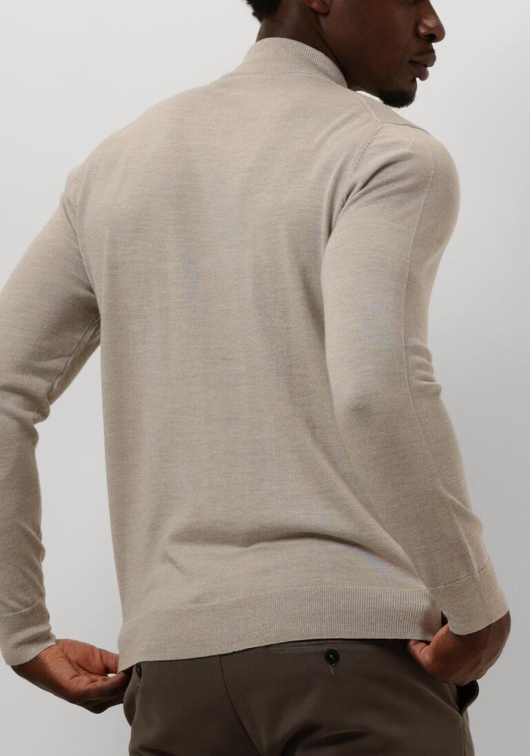 beige profuomo trui pullover mock