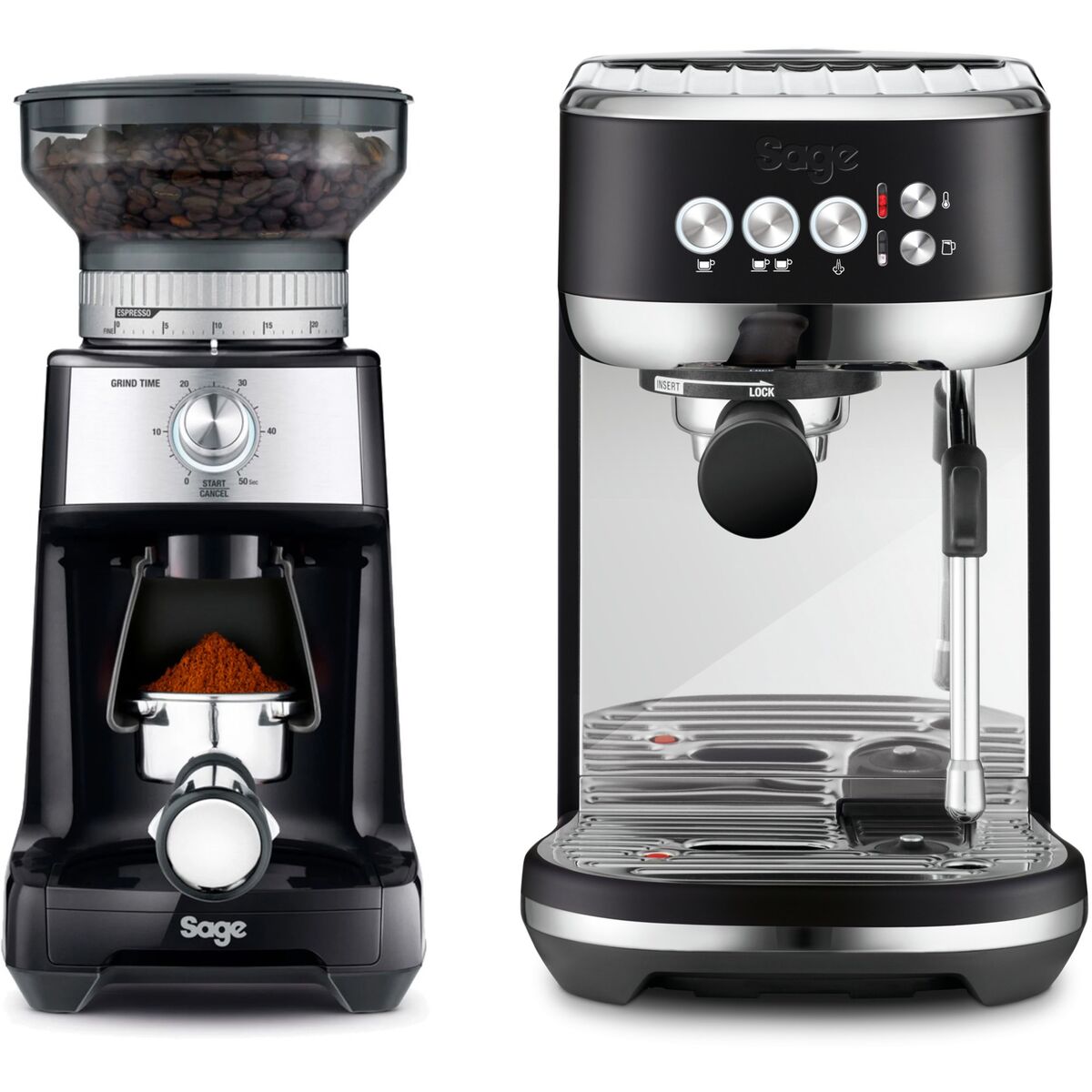 The Bambino Plus espressomaskin & kaffekvern, svart