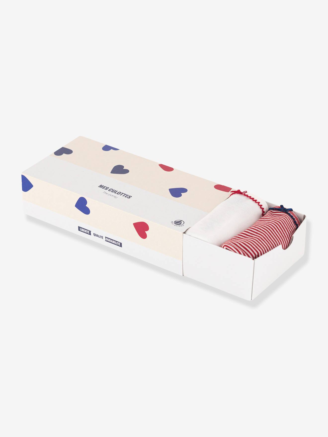 Pacote com 5 calcinhas PETIT BATEAU de algodão orgânico branco