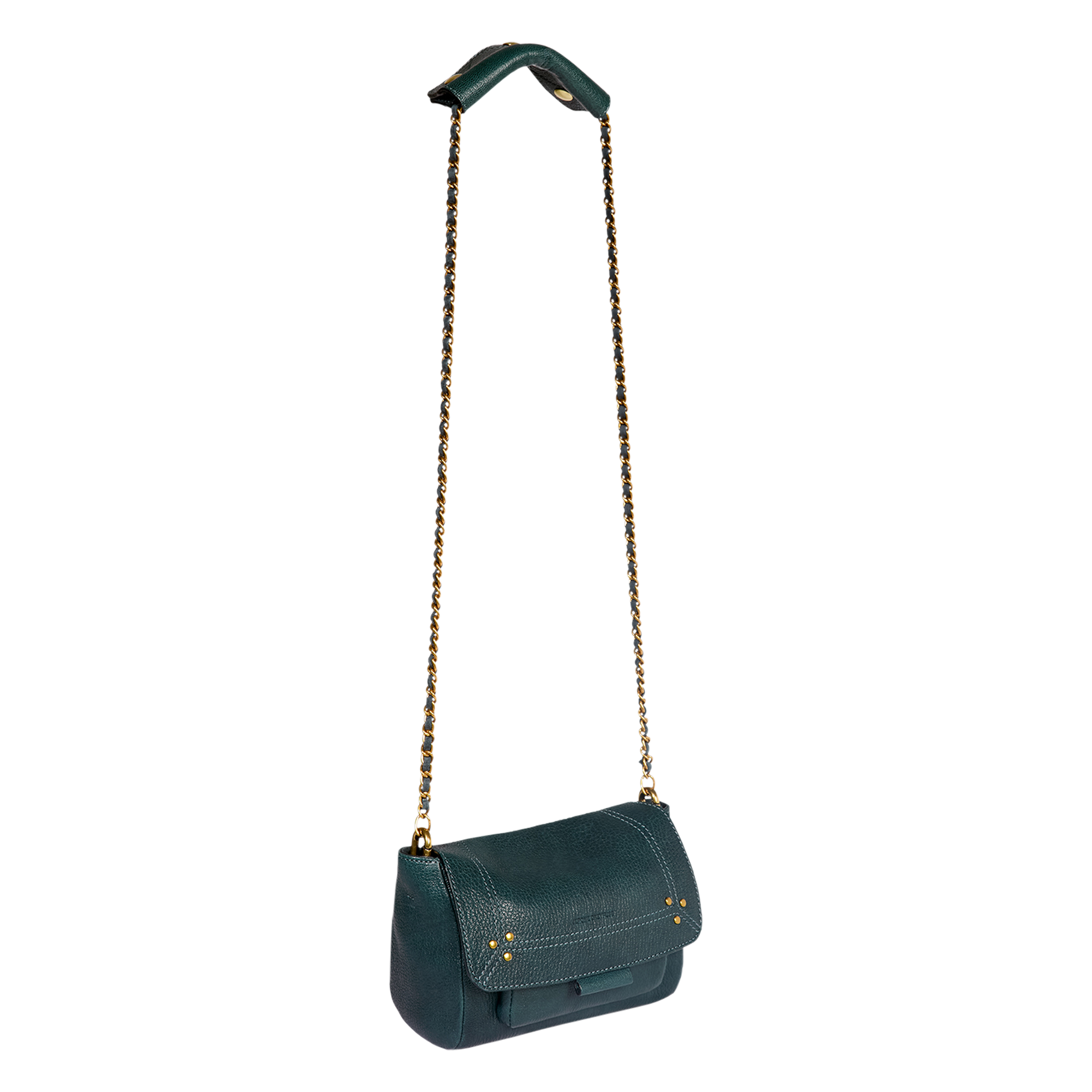 LULU S - Mini sac porté épaule en cuir | Bleu