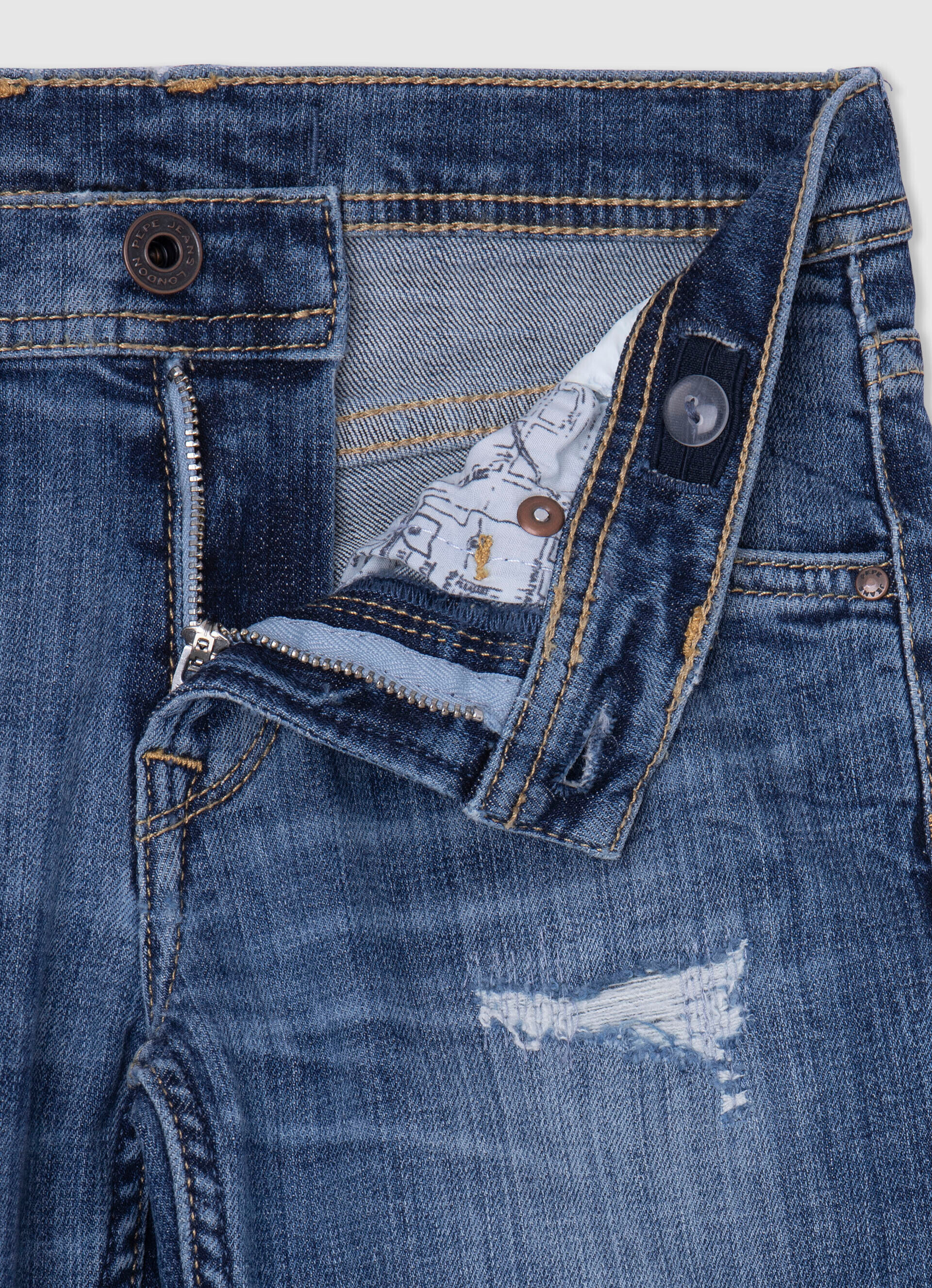 JEAN CASHED FIT SLIM TIRO REGULAR - denim