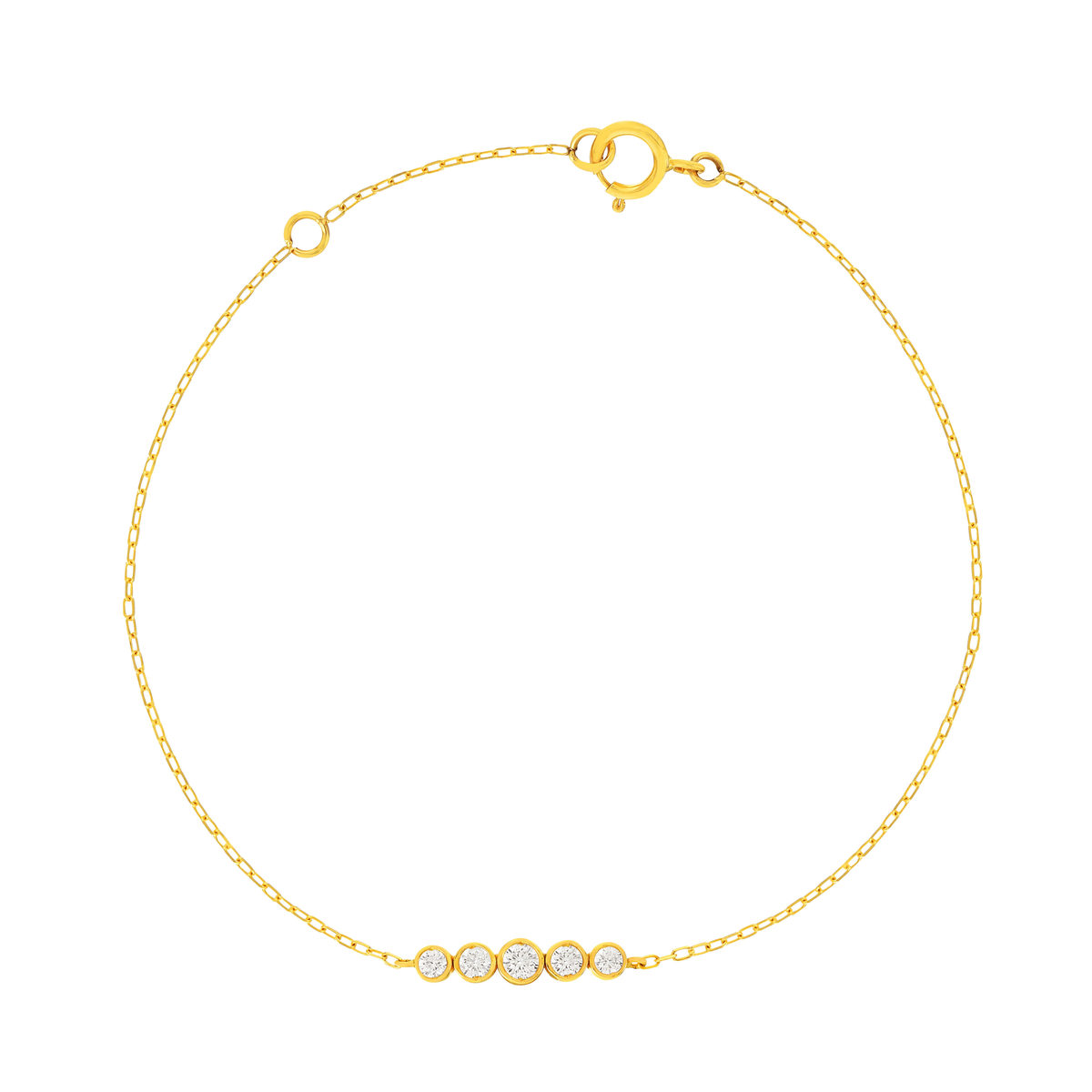 Bracelet or 375 jaune zirconias blancs 18,5 cm