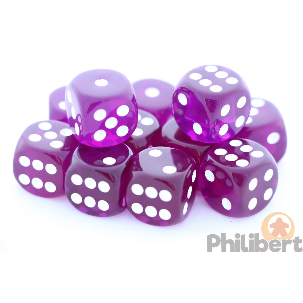 Set de 12 Dés 6 Faces Chessex : Translucent