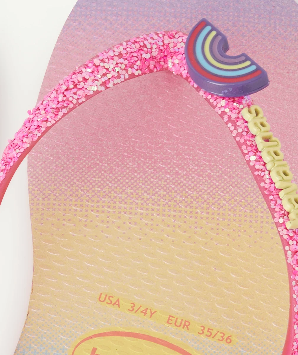 HAVAIANASTONGS SLIM FILLE MULTICOLORES ET À PAILLETTES ROSES