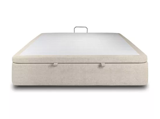 Sommier Coffre Tissu Beige clair 180x200 H39cm