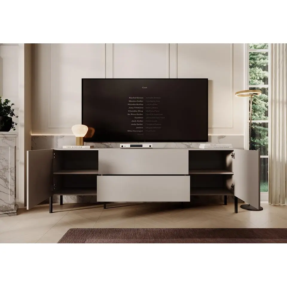 Meubella - TV-Meubel Jordy - Beige - 204 cm - Met lades