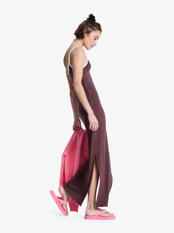 Sugar Sands Maxi Robe à bretelles Marron Femme