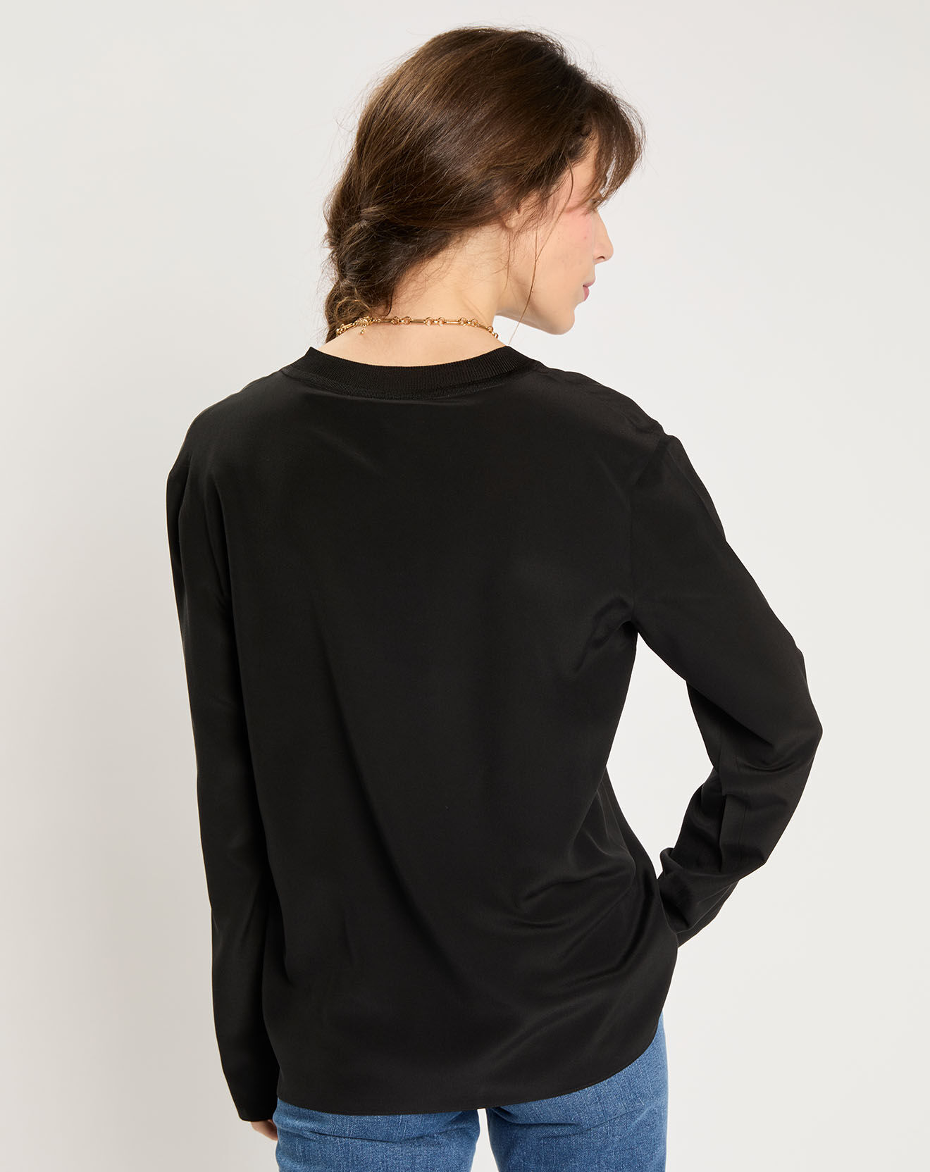 Zapa Blouse 100% Soie Teodore noire