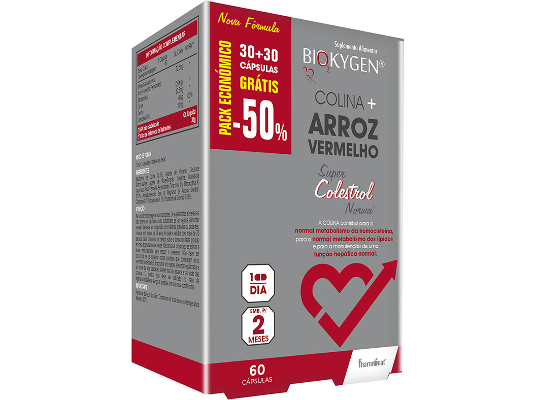SUPLEMENTO BIOKYGEN COLINA E ARROZ VERM 30 30CAPS