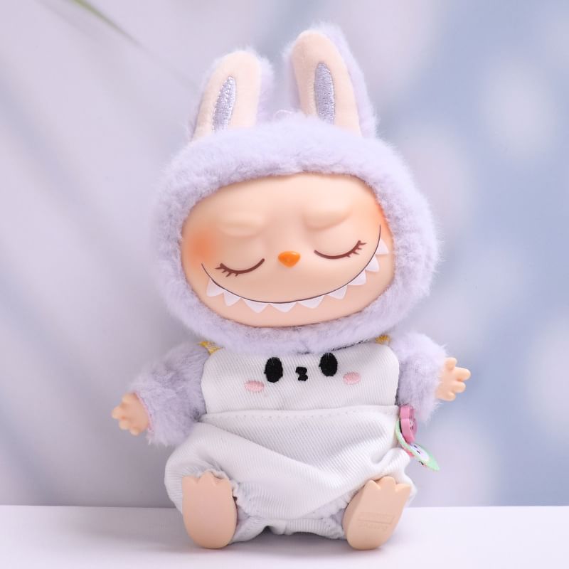 Miumi - Set: Applique Bucket Hat + Animal Dungaree Poppenkleding - 17 cm (Diverse ontwerpen)