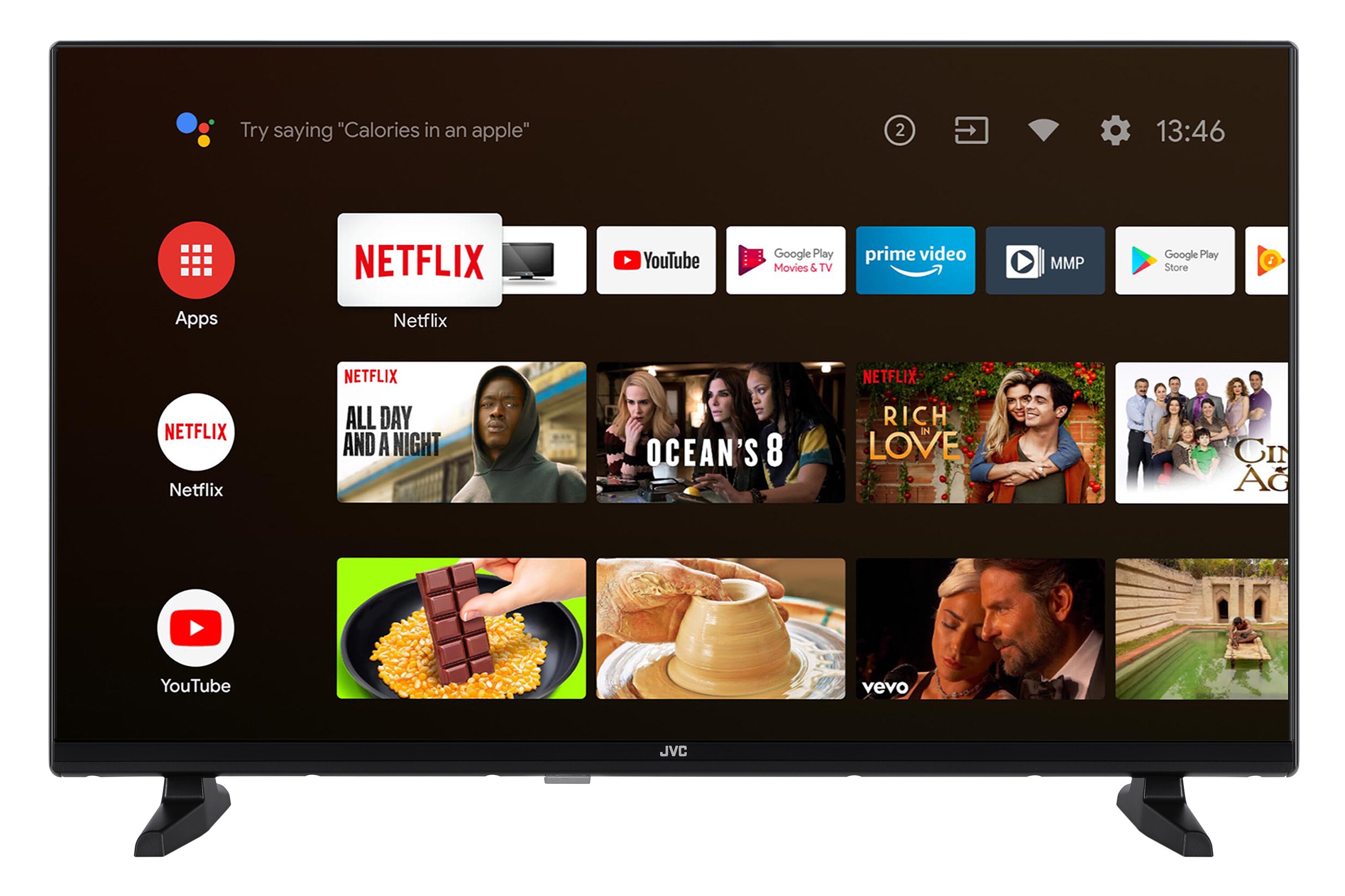 JVC LT-32VAH3355 32 Zoll Fernseher Android TV (HD-Ready Smart TV, HDR, Triple-Tuner, Google Play Store)