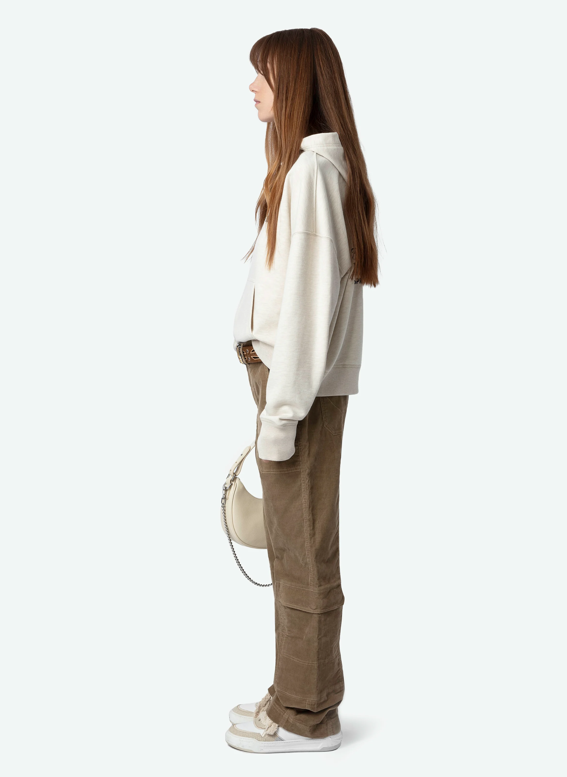 MIA - Sweat à capuche droit en coton bio mélangé | Blanc