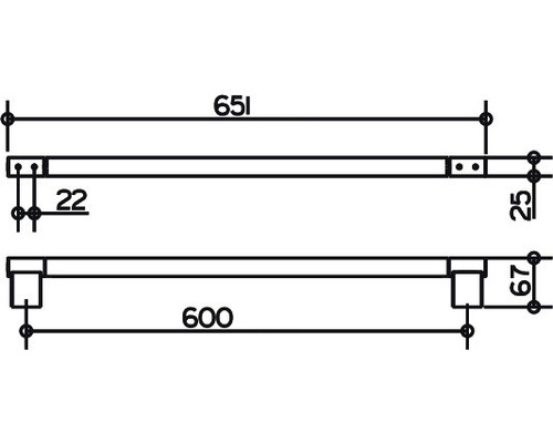 KEUCO Plan 65cm handdoekhouder 14901010600 verchroomd
