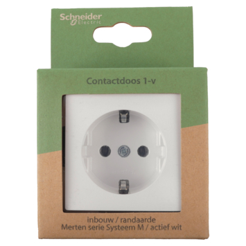 Schneider Merten System-M Enkel Geaard Stopcontact Actief Wit