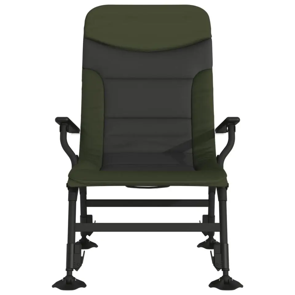 vidaXL - Loungestoel met armleuning - Groen - Staal