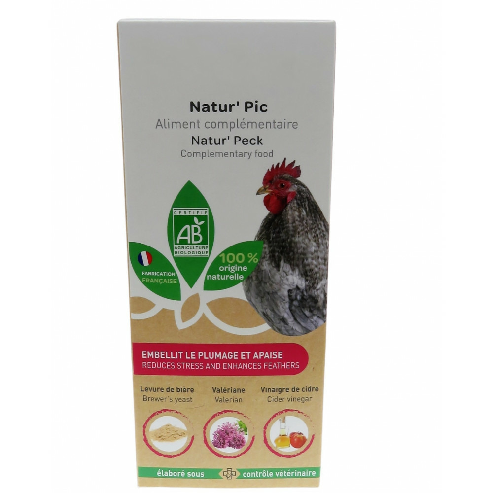 Natur' pic, embellit le plumage pour poules 250 ml.