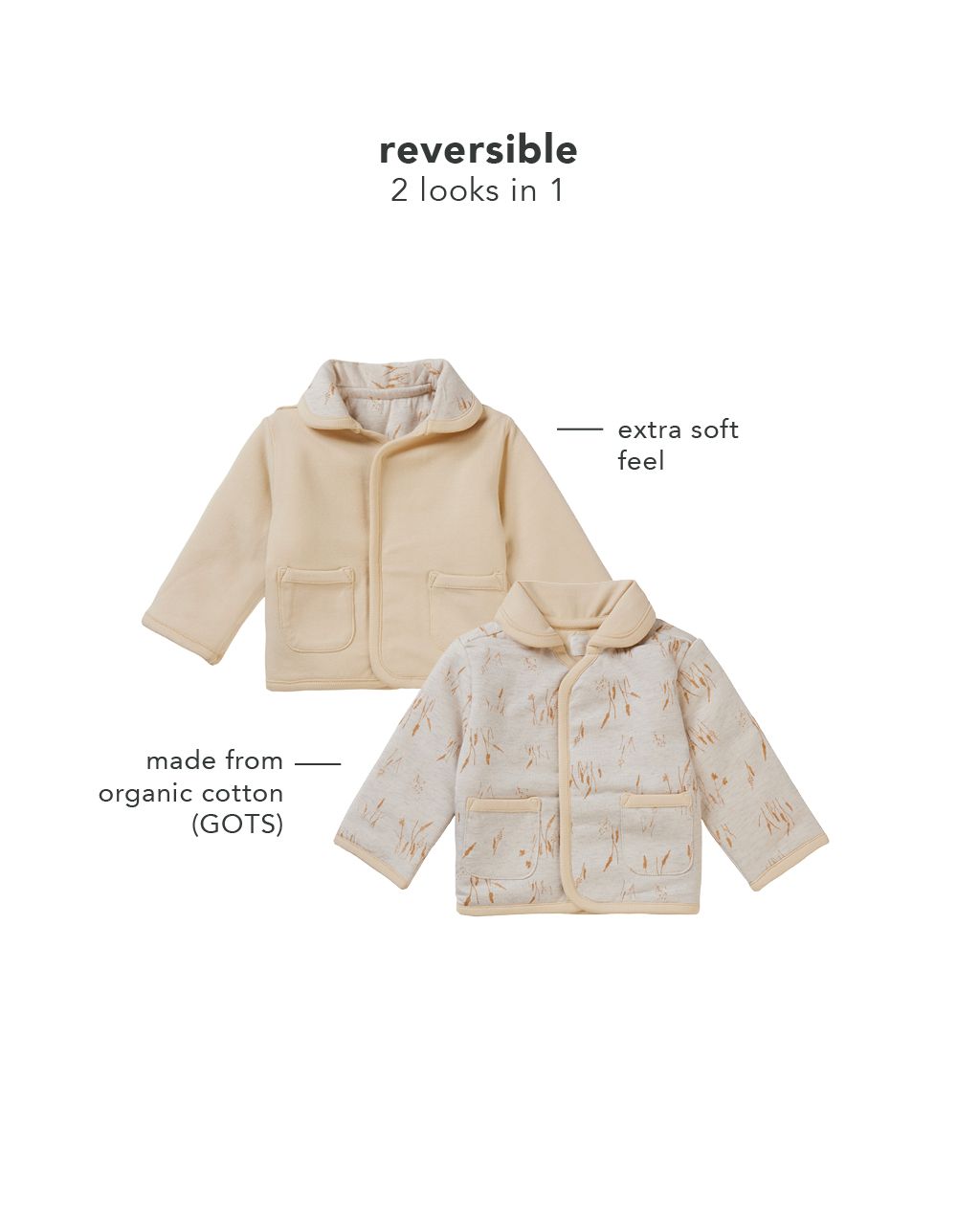 Noppies Newborn Jack Benton - Reversible - Oatmeal