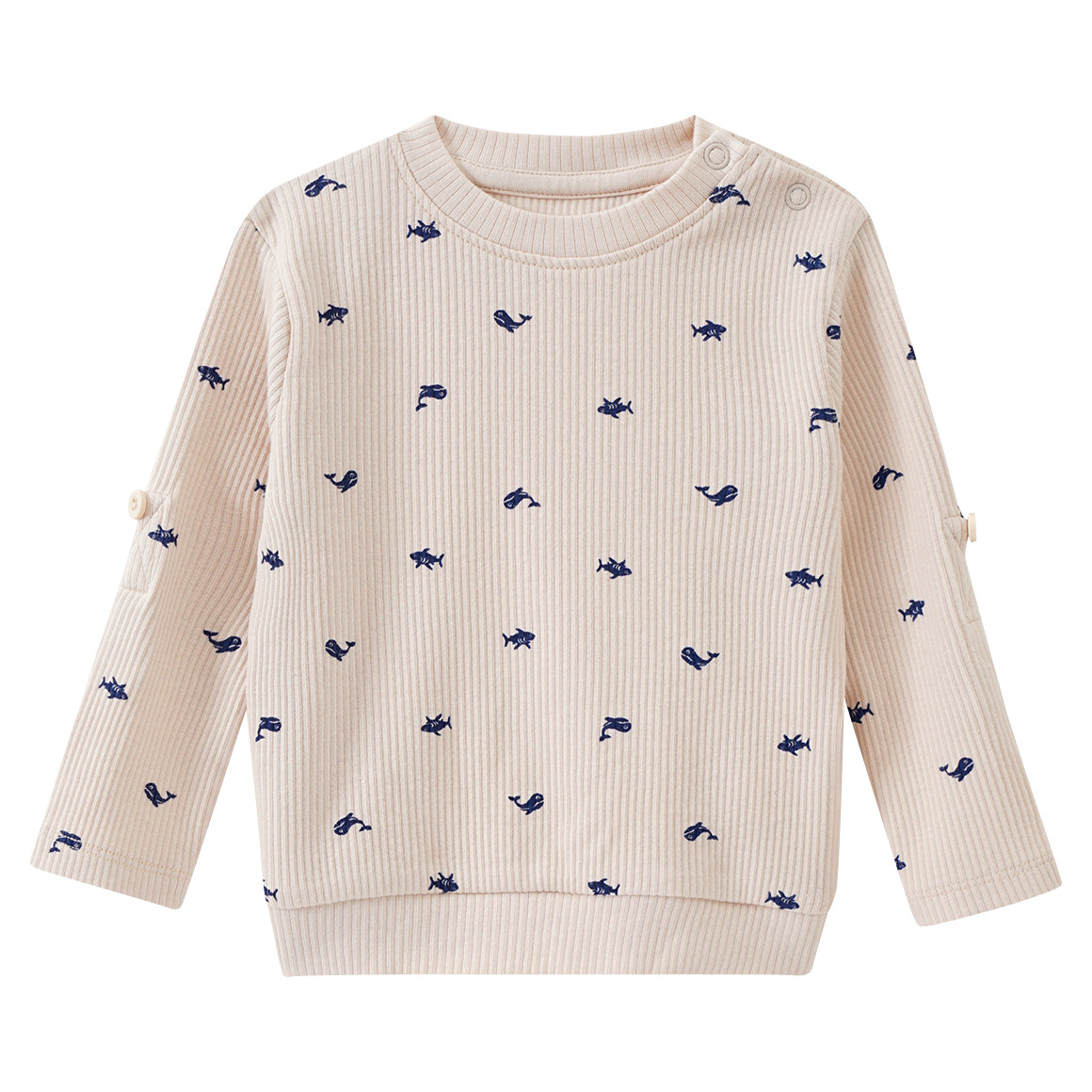 Topomini Baby Langarmshirt mit Rippstruktur beige