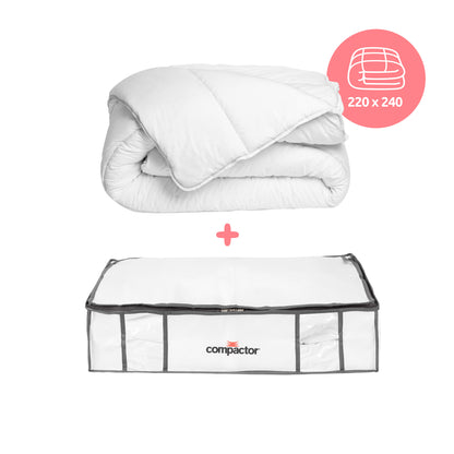 Pack couette 220x240 cm   une housse de rangement de rangement sous vide Life taille L