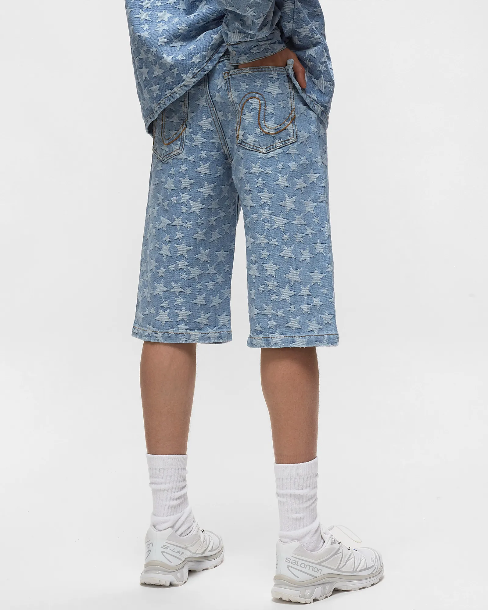 ERL DENIM JACQUARD SHORTS WOVEN