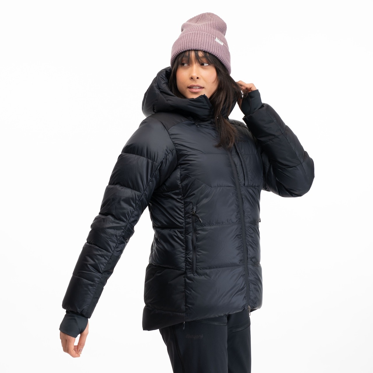Magma Warm Down Jacket w/Hood Dame Black