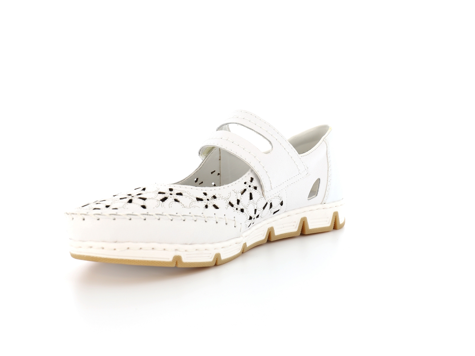Rieker-49977 Cuir Blanc