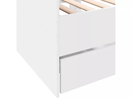 Lit de jour avec tiroirs sans matelas blanc 90x200 cm