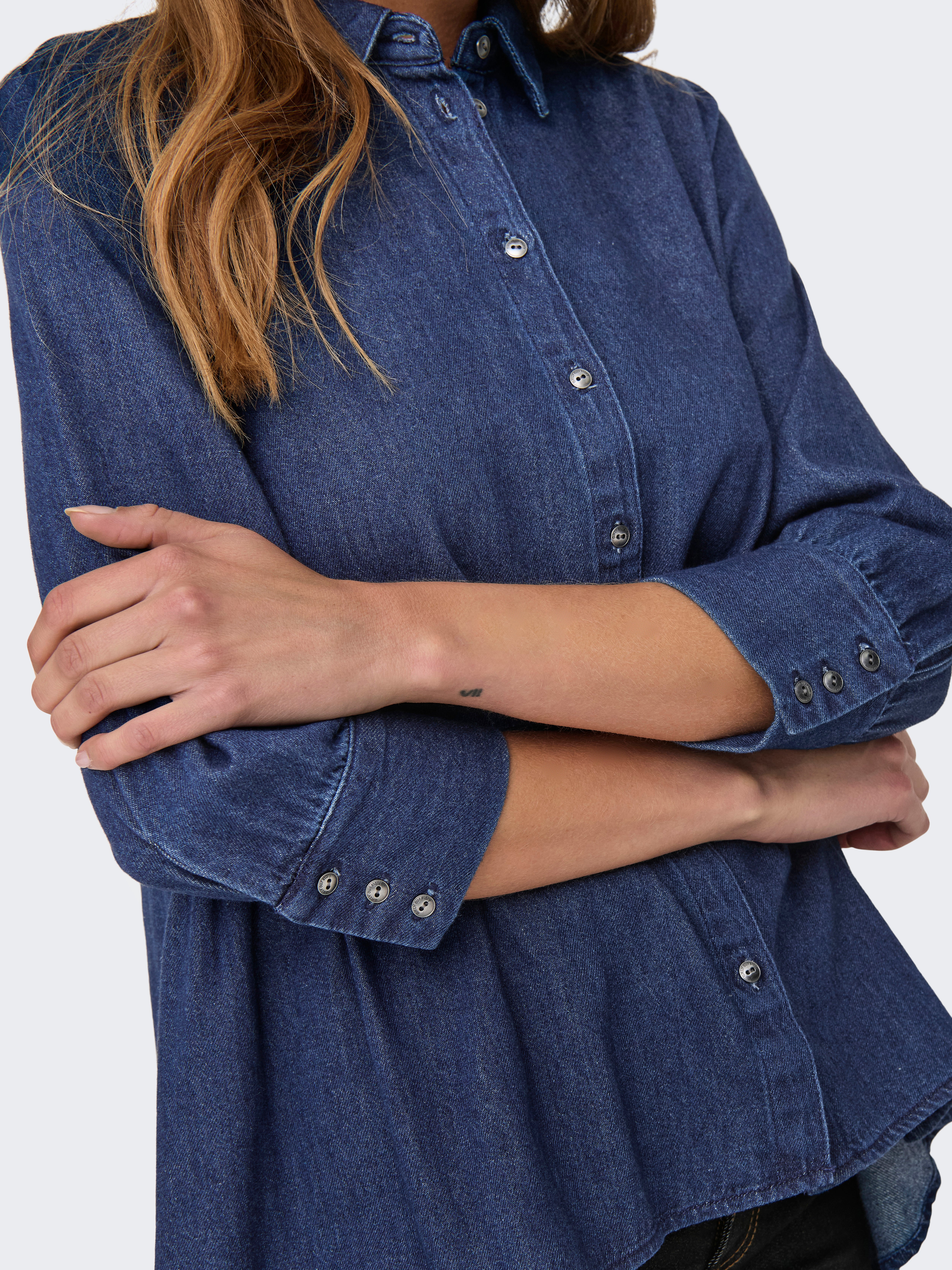 ONLMARY Jeanshemd Dark Blue Denim