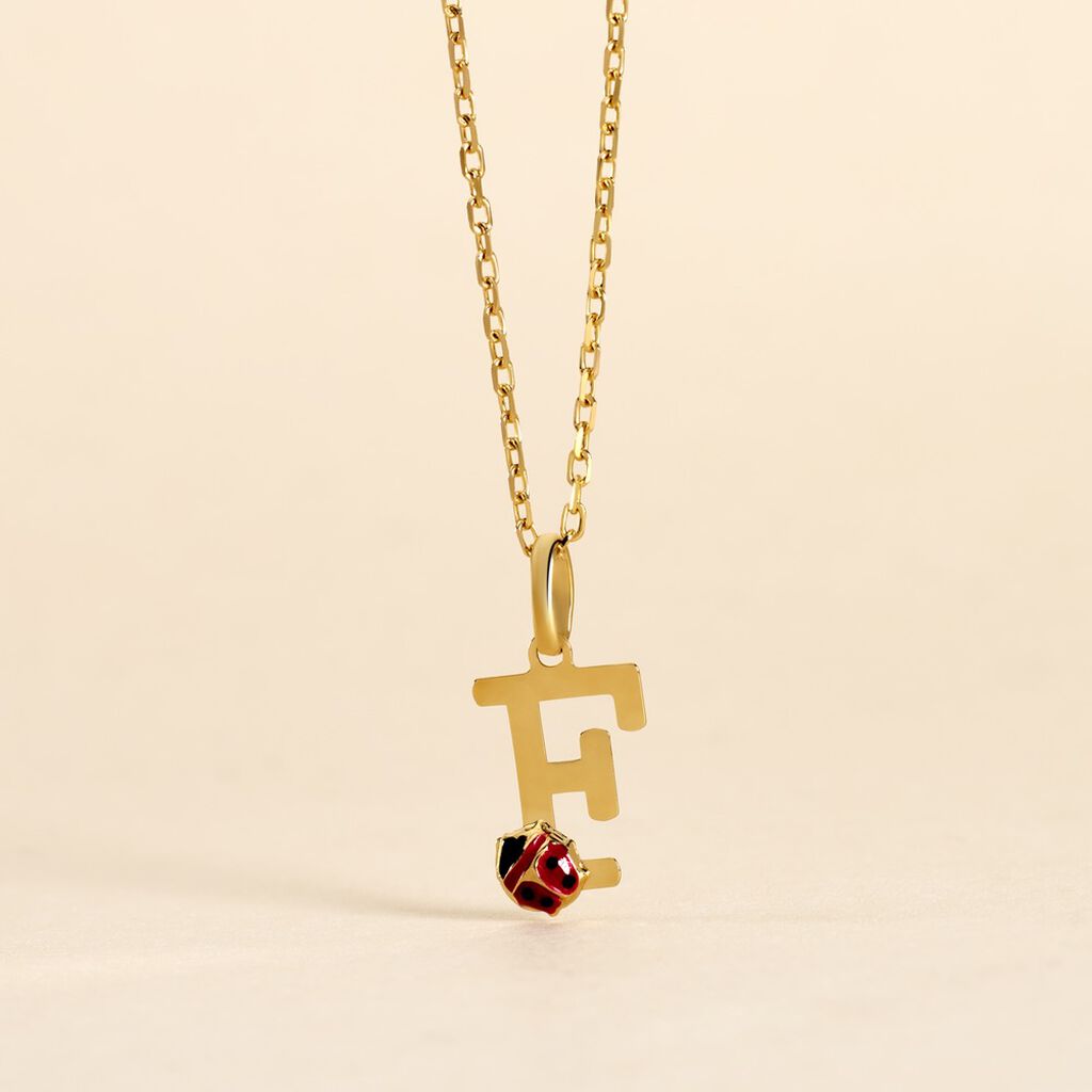 Pendentif Helidie Coccinelle Lettre Or Jaune