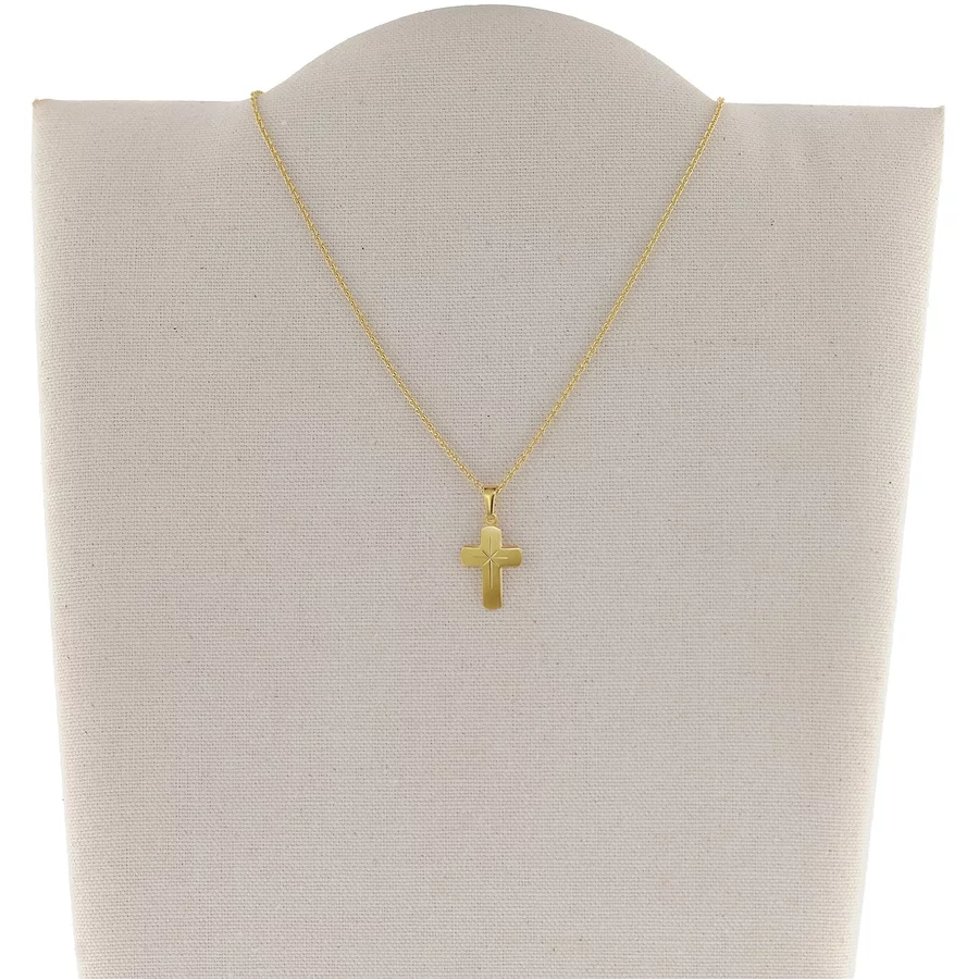 trendor Kreuz für Kinder Gold 333 mit goldplattierter Silberkette gold