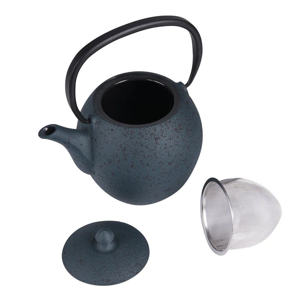 Théière en fonte 1l avec filtre inox Silicia bleue Table passion
