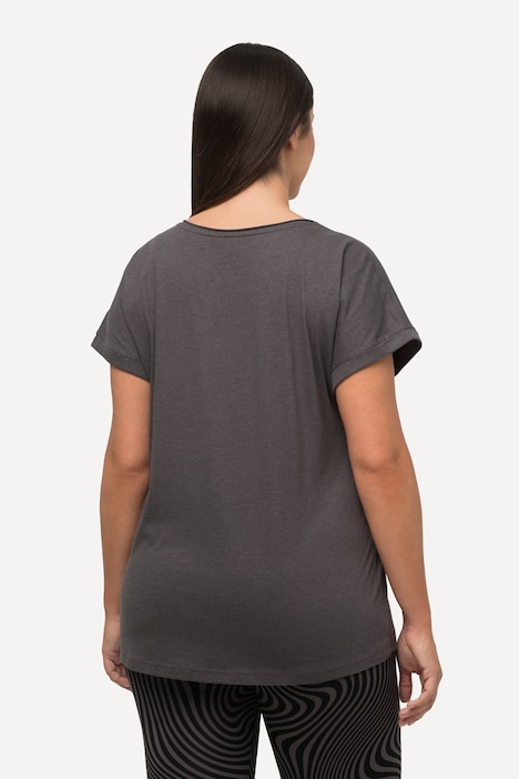 Loungewear-Shirt, Oversized, Stickerei, Rundhals, Halbarm