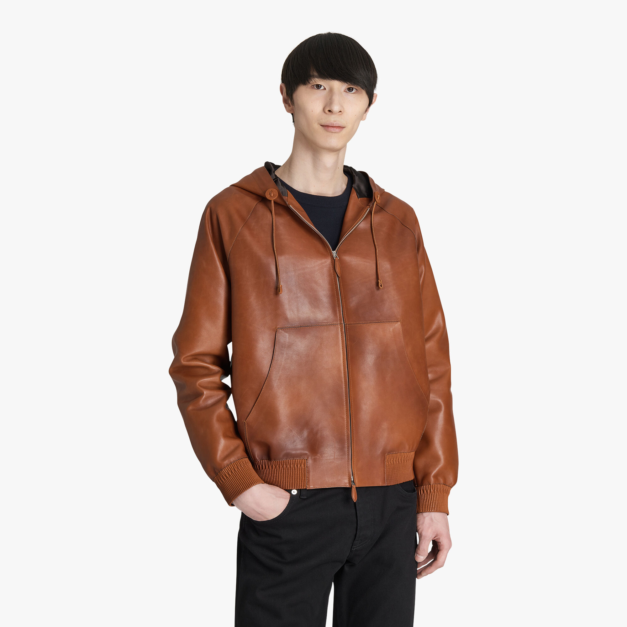B-Way En Cuir Patine