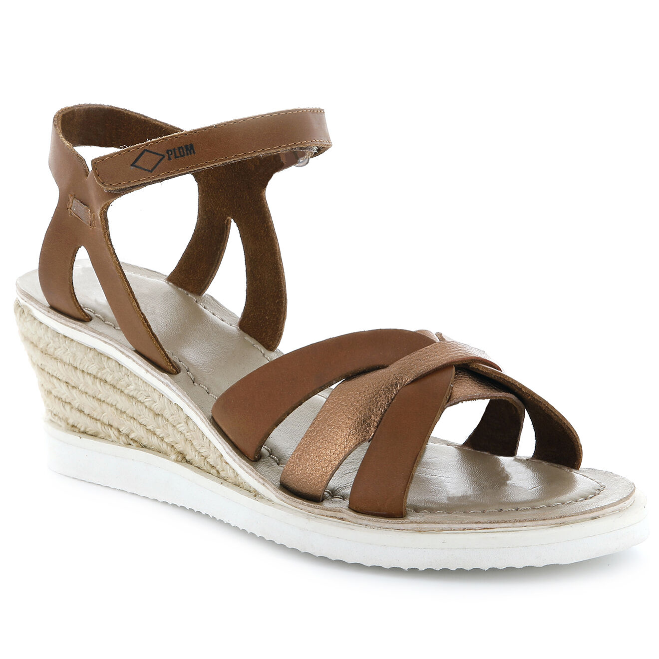 Palladium Sandales compensées en Cuir Plumea marron - Talon 6 cm