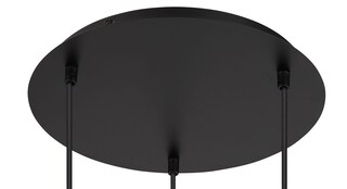 GLOBO Retrofit Pendelleuchte GARRI 43 cm schwarz /rauchfarbig