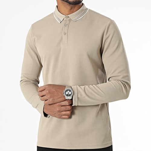 Polo Manches Longues Beige