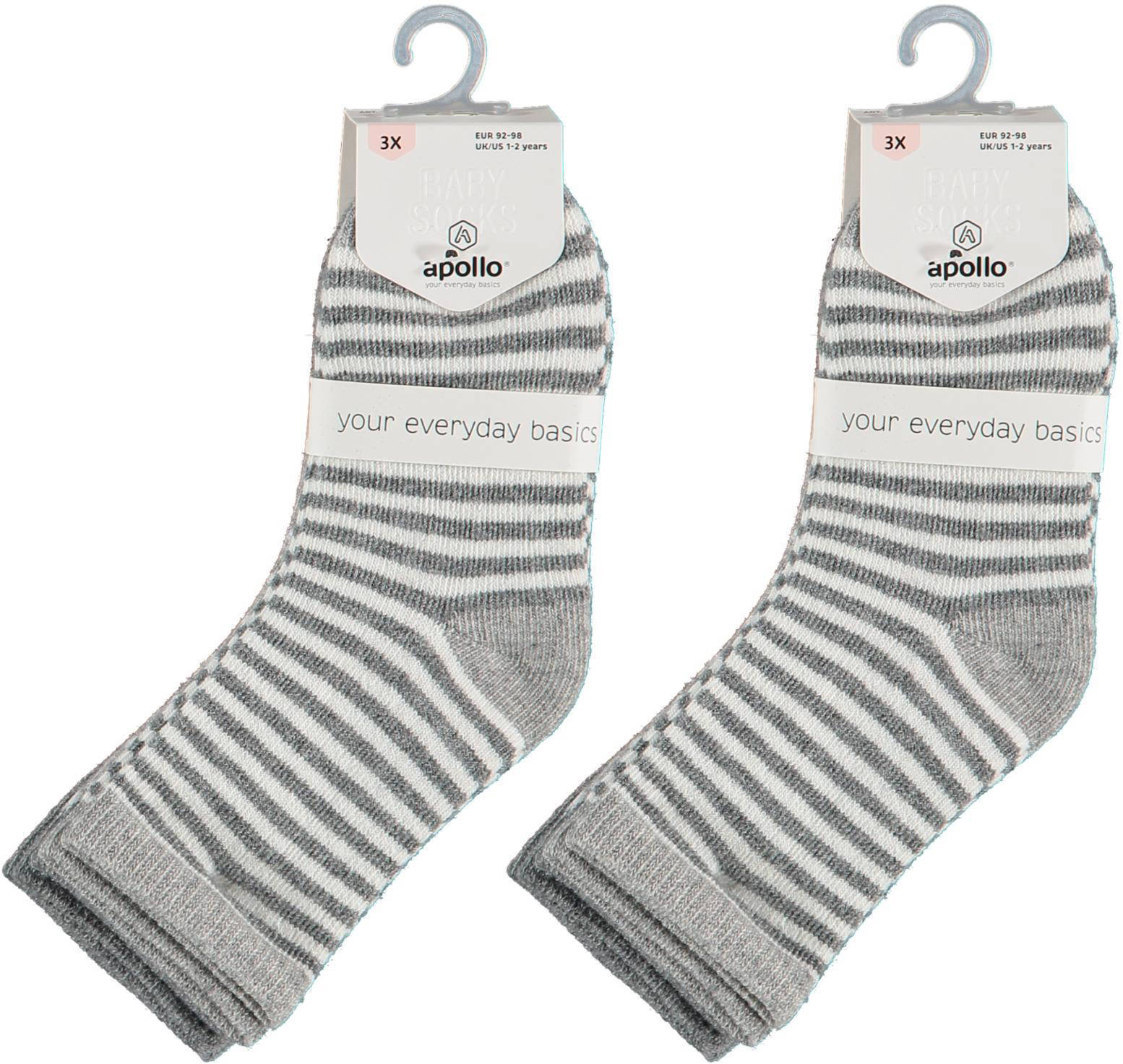 Apollo sokken - set van 6 grijs/wit