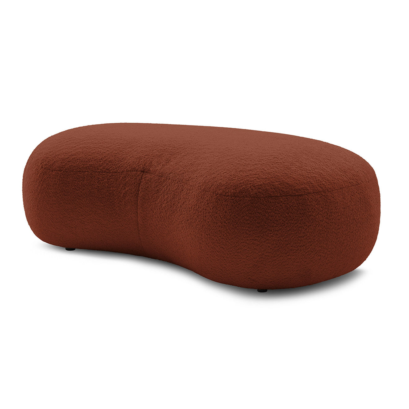 Bobochic Pouf Saint-Germain tissu bouclette orange - 147x90x47 cm