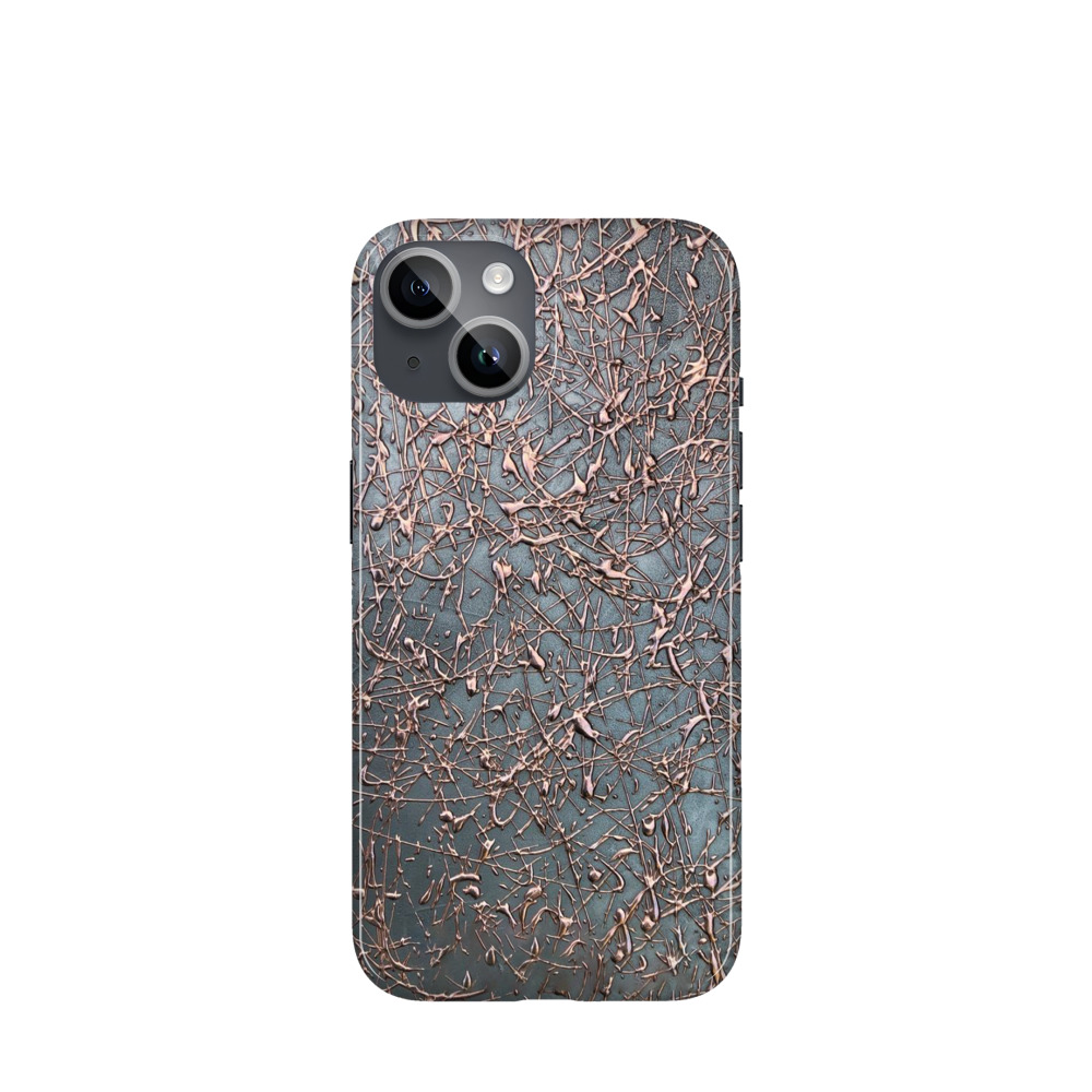 iPhone 14 Kunststoff Hülle Kupfernetz - Bronze