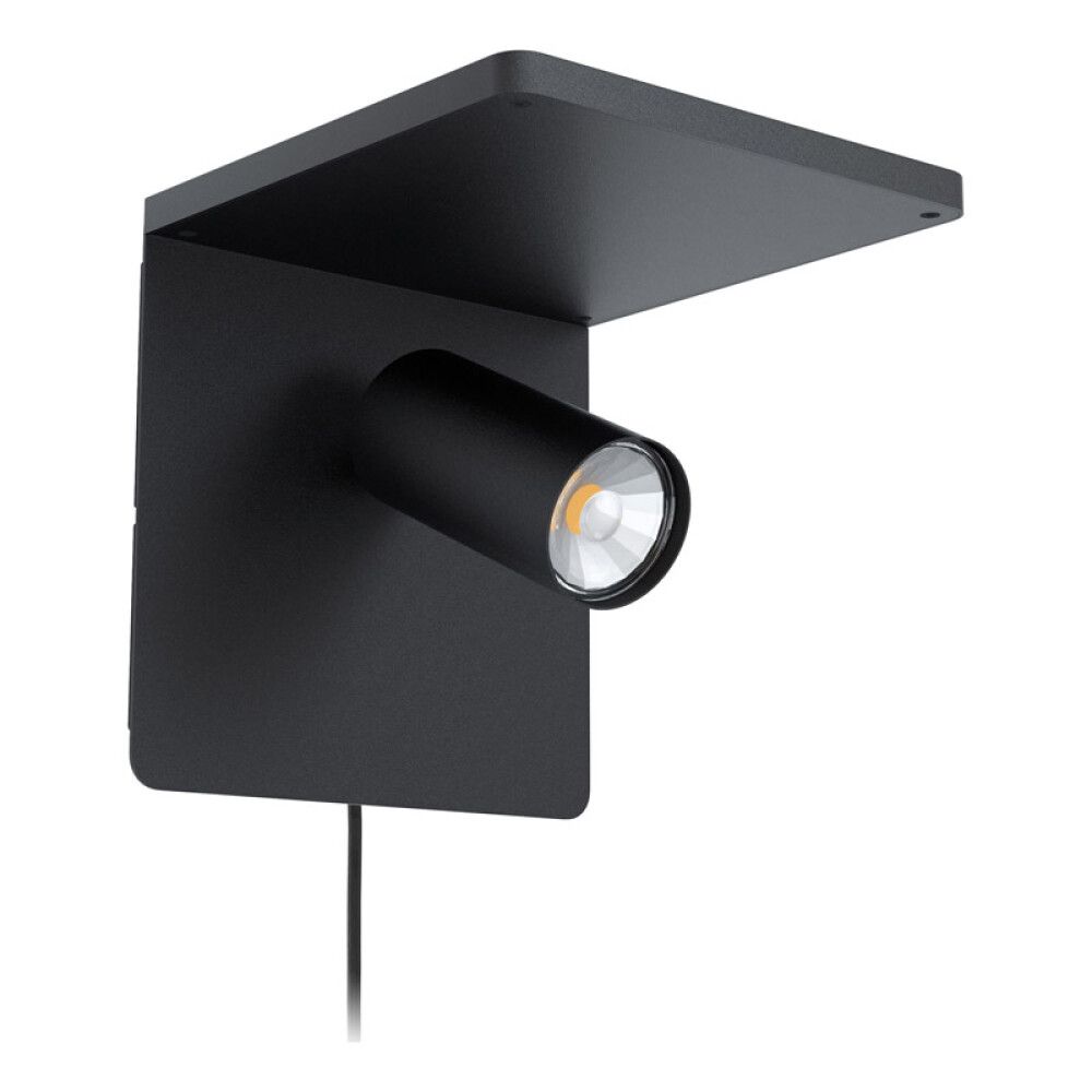 VEGGLAMPE EGLO CIGLIE LADER SVART