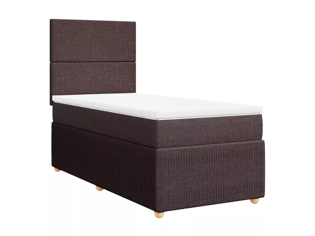 Sommier à lattes de lit avec matelas Marron foncé 90x190 cm