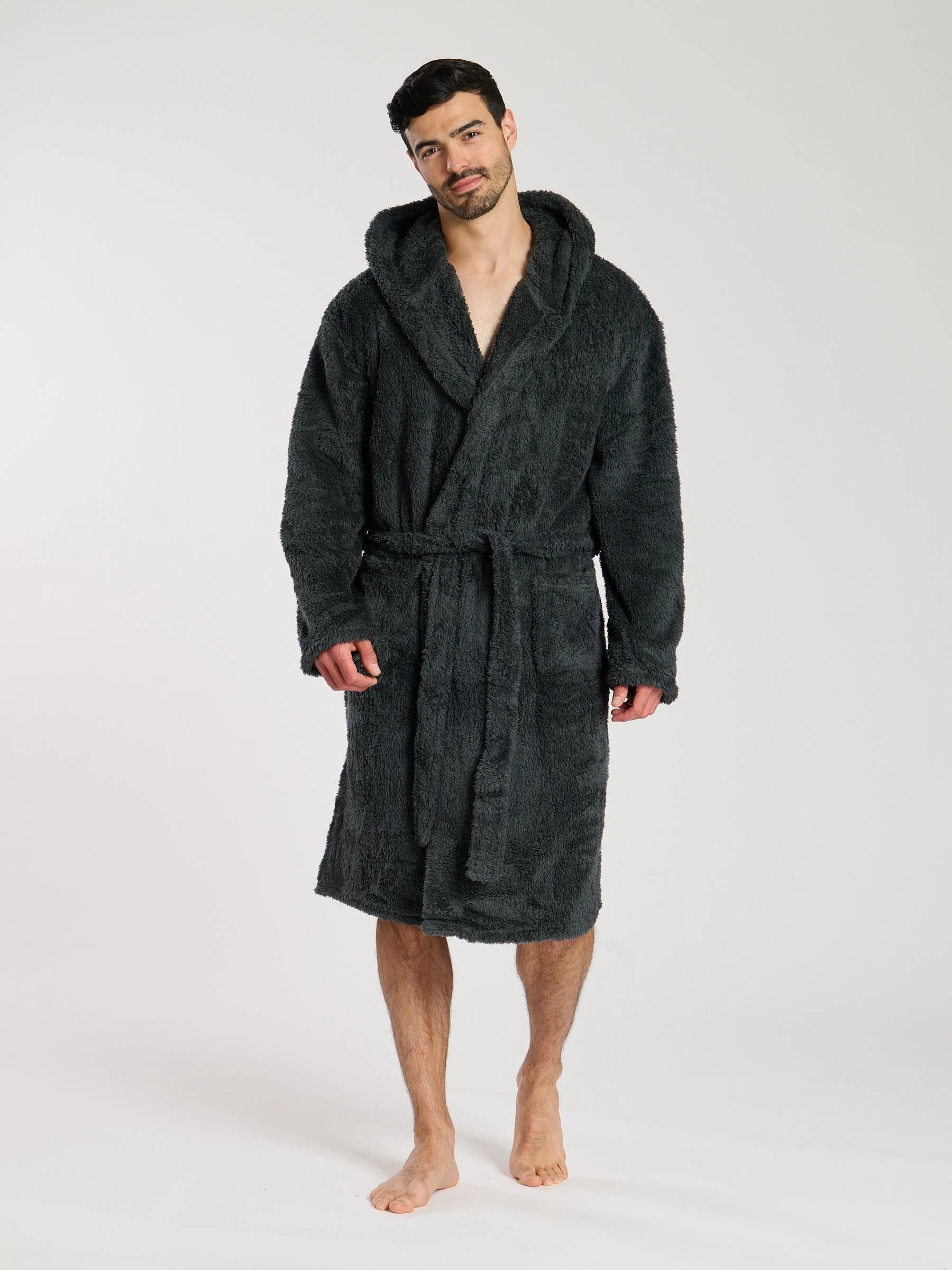 Grijs - Loungeable Sherpa kamerjas met capuchon