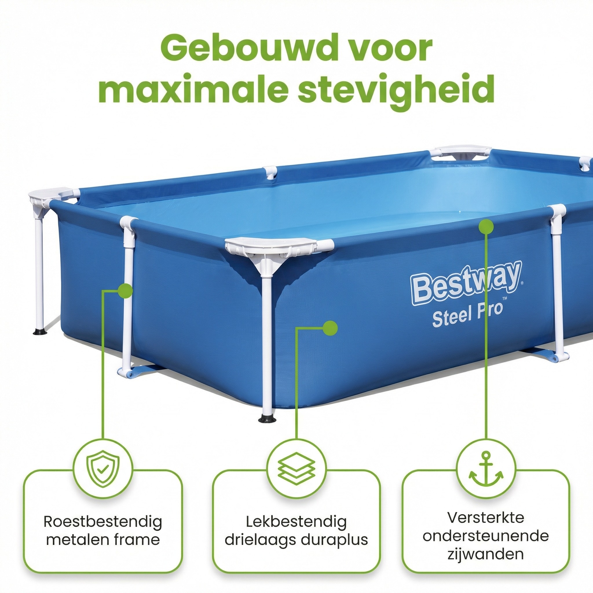 Bestway steel pro 221x150x43cm zwembad