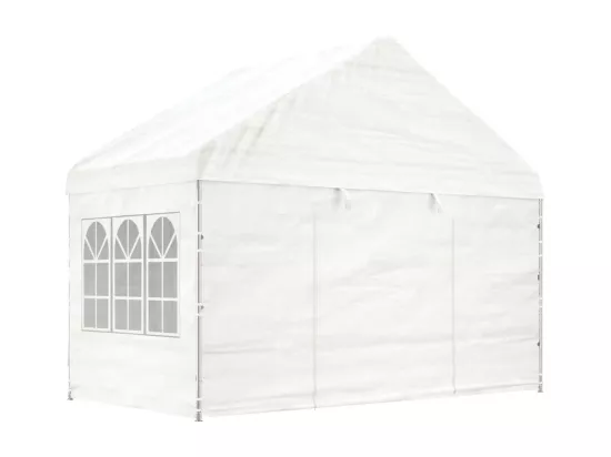 Belvédère avec toit blanc 20,07x4,08x3,22 m polyéthylène