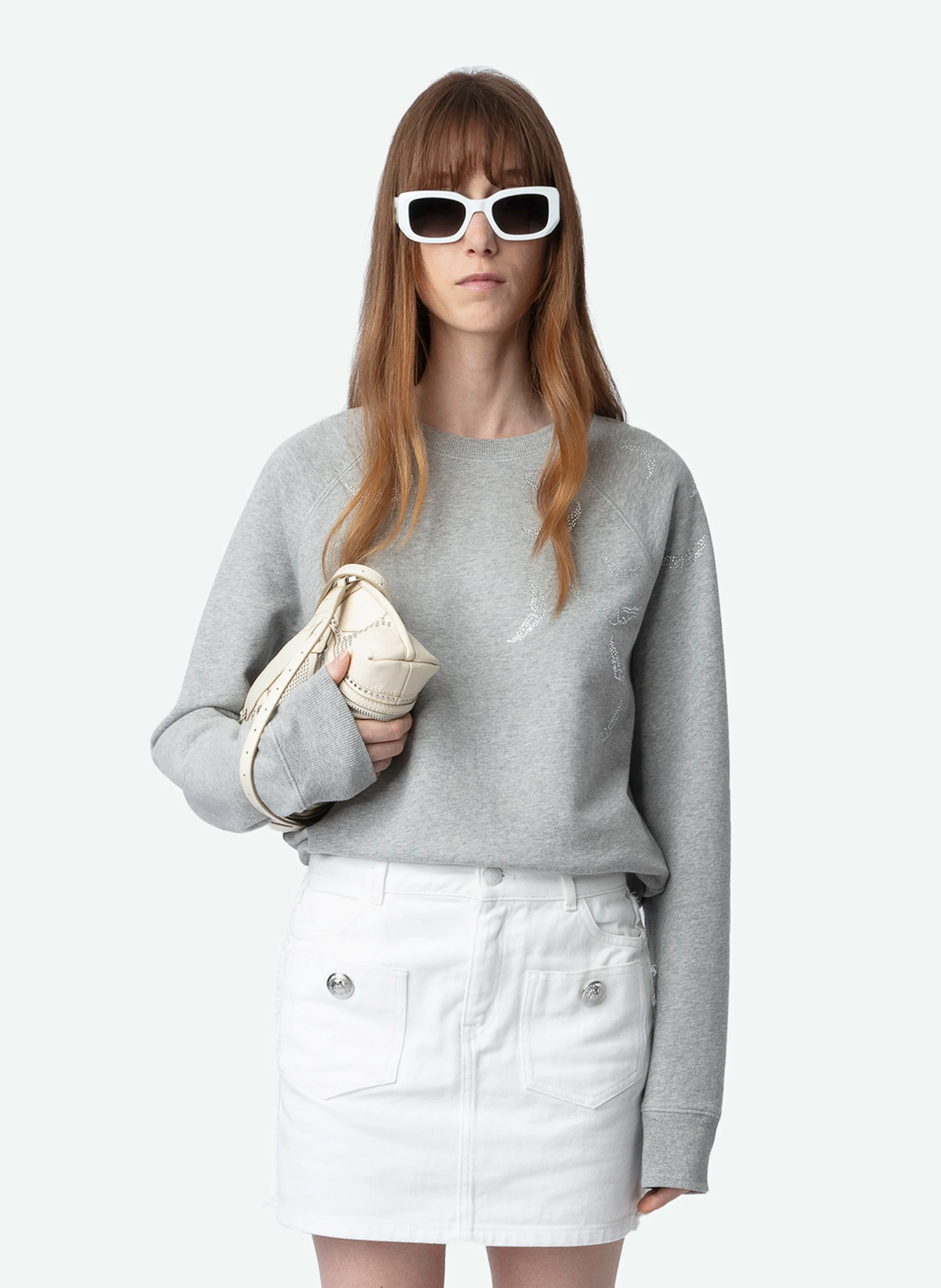UPPER - Sweatshirt ample en coton bio | Gris
