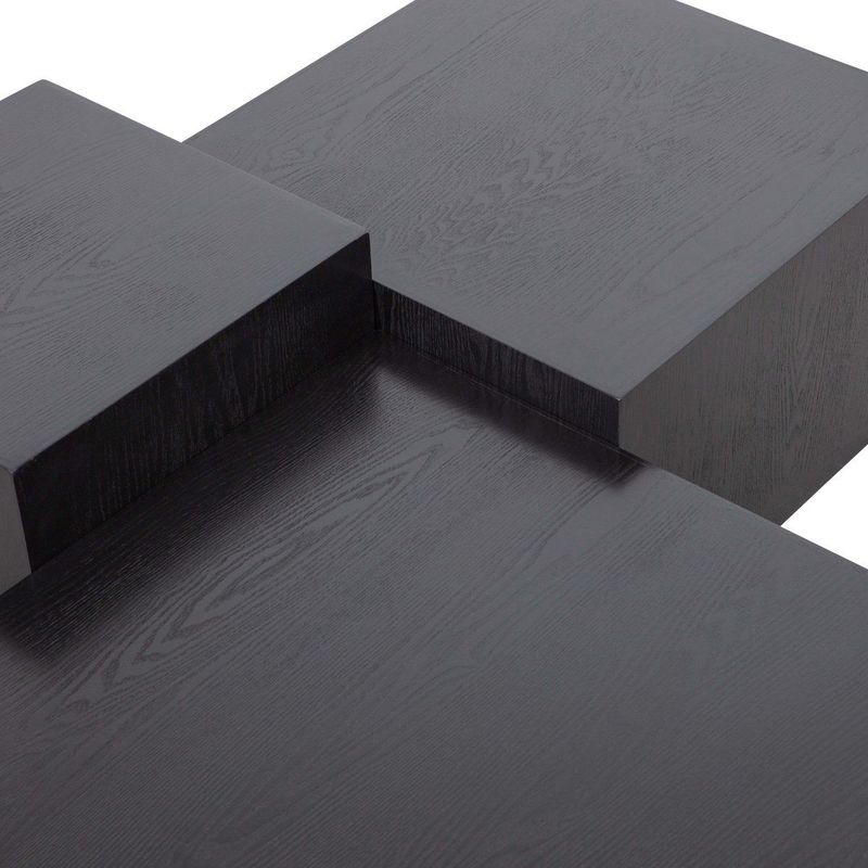 WOOOD Exclusive Pim Bijzettafels - Hout - Zwart - Set van 3